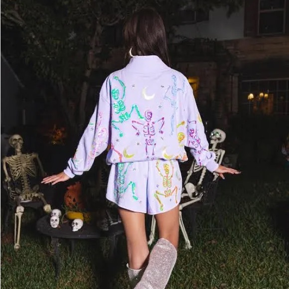 Queen Of Sparkles Skeleton Sequin Sweatshirt - Picture 2 of 4